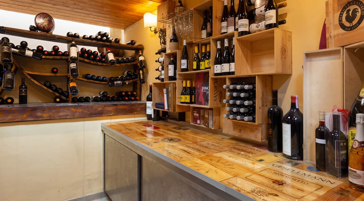 A wine tasting laid out with local Chianti Rufina